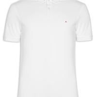 Polo Masculina Vista com Detalhe Interno - Branco