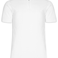 Polo Masculina Regular Fit Com Zíper Em Piquet - Branco