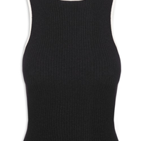 Blusa Feminina Tricot Bicolor - Preto
