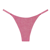 Calcinha De Biquíni Fio Dental Golden Gleam - Rosa