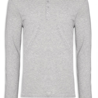 Camiseta Masculina Pima Manga Longa Com Botões Regular Fit - Cinza