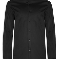 Camisa Masculina Slim Tricoline Stretch - Preto