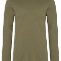 Camiseta Masculina Pima Manga Longa Gola Redonda - Verde