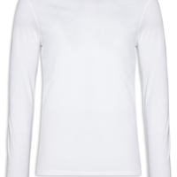 Camiseta Masculina Pima Manga Longa Gola Redonda - Branco