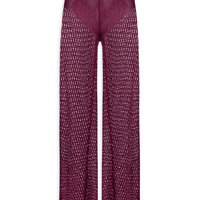 Calça Feminina Tricot Vazado - Vinho