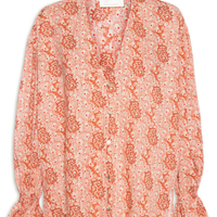 Camisa Feminina Gaze Sketch Felino - Laranja