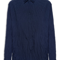 Camisa Feminina Tricoline Wrinkled - Azul