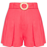 Short Feminino Pregas Frente - Rosa