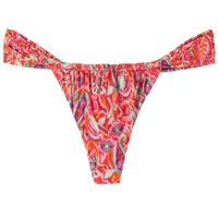 Calcinha De Biquíni Brasileira Vibrant Paisley - Vermelho