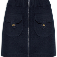 Saia Boiled Wool - Azul