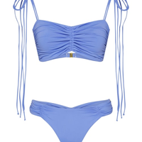 Top biquíni bandeau com lacinhos bio artemis lazuli