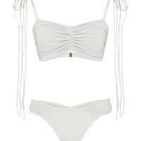 Top biquíni bandeau com lacinhos bio artemis off white