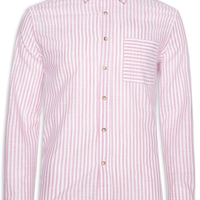 Camisa Masculina Voil Listras - Vermelho