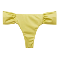 Calcinha De Biquíni Brasileira Com Drapeado Shiny Satin - Amarelo