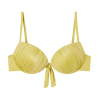 Parte De Cima De Biquíni Push-Up Shiny Satin - Amarelo