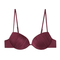 Parte De Cima De Biquíni Push-Up Shiny Satin - Bordô