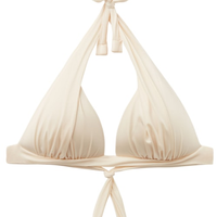 Parte De Cima De Biquíni Triângulo Shiny Satin - Off-White