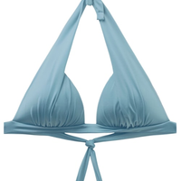 Parte De Cima De Biquíni Triângulo Shiny Satin - Azul