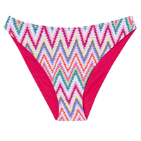 Calcinha De Biquíni Multicolor Chevron - Rosa