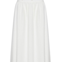 Saia Midi Linho Pala Bordado Paetê - Branco