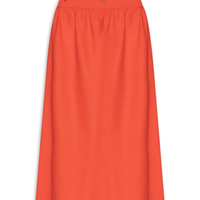Saia Midi Linho Pala Bordado Paetê - Vermelho