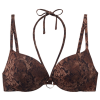 Parte De Cima De Biquíni Push-Up Brown Snake - Marrom