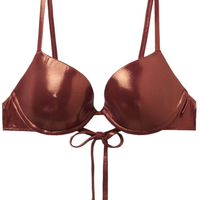 Parte De Cima De Biquíni Push-Up Metallic Skin - Marrom