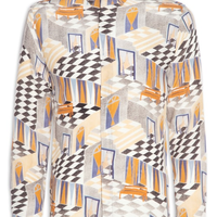Camisa Masculina Seda Manga Longa Oversized Itaparica - Bege