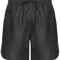 Short Masculino Viés Linen Cru - Preto