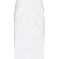 Saia Midi com Transpasse e Franzido - Off White