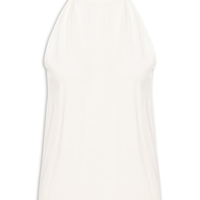 Blusa Feminina Tricot Regata Decote Alto - Branco