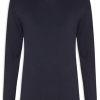 Suéter Masculino Gola V Manga Longa Algodão Pima com Cashmere - Azul