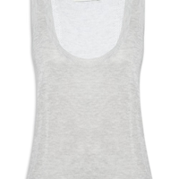 Regata Feminina Tricot Detalhe Cava - Cinza