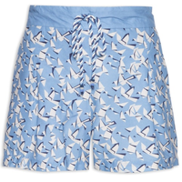 Short Feminino Cadarço Estampa Voo Livre - Azul