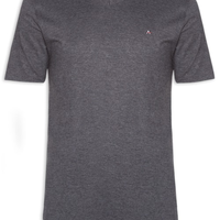Camiseta Masculina Básica Gola V Em Algodão - Cinza