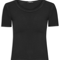 Camiseta Feminina Básica Manga Curta - Preto