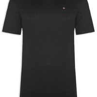 Camiseta Masculina Básica Gola V Regular Fit Em Algodão - Preto