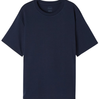 Blusa De Manga Curta Em Algodão - Azul