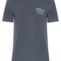 Camiseta Masculina Slim Estampa Placa Antiga - Azul
