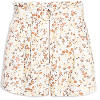 Short Feminino Floral Jardim - Bege