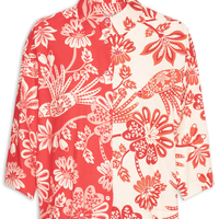 Camisa Feminina Arara Floral - Vermelho