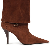 Bota Feminina Rudy Buckle Camurça - Marrom