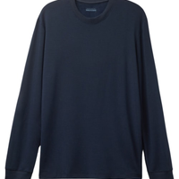 Camiseta De Manga Comprida Moletom Em Modal - Azul