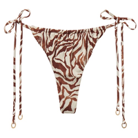 Calcinha De Biquíni Fio Dental Brown Zebra - Marrom