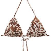 Parte De Cima De Biquíni Cortininha Brown Zebra - Marrom