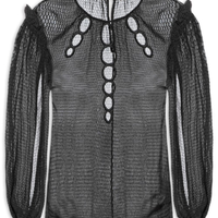 Blusa Feminina Em GGT Com Circulos Bordados- Preto