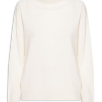 Suéter Feminino Gola Alta Com Blend de Lã e Cashmere - Off White