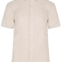 Camisa Masculina Formentera 100% Linho Manga Curta - Bege