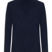 Suéter Masculino Detalhe Zíper Cashmere Azul