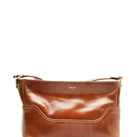 Bolsa Feminina Tiracolo Couro Natural Pequena Metais - Marrom